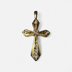 Marsala Jewelers 10K Gold Cross Pendant With Diamond Accent 1 Gram